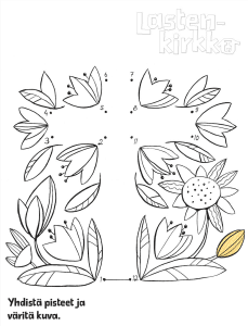 Kukkia ja pisteiden yhdistämistä.