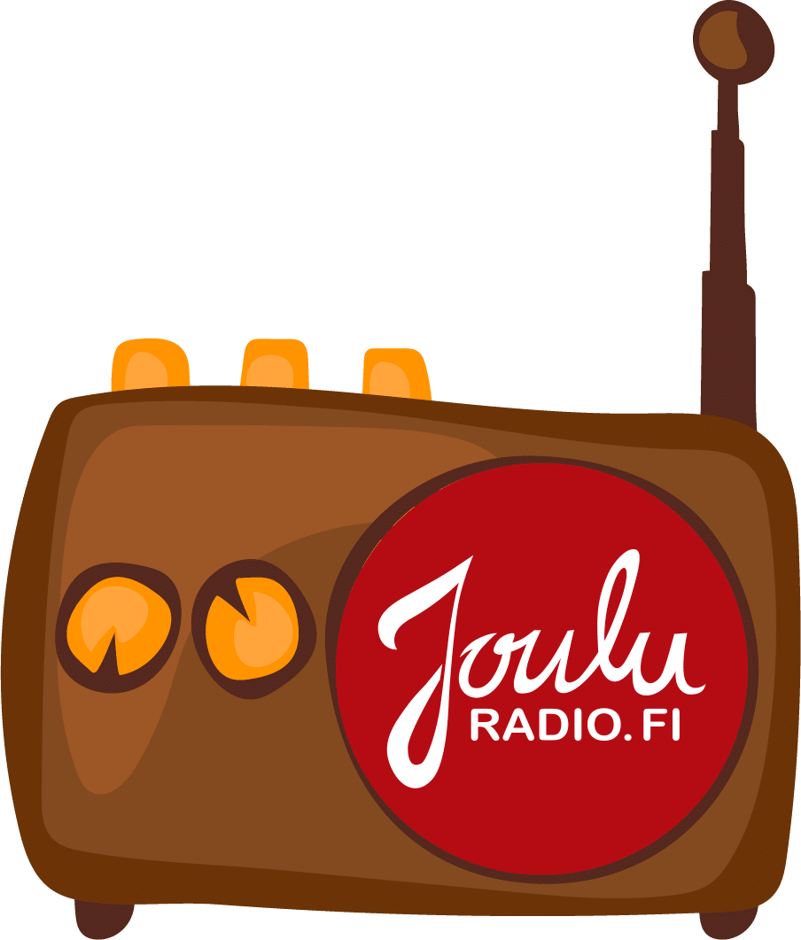 Piirretty radio, jossa on jouluradion logo.