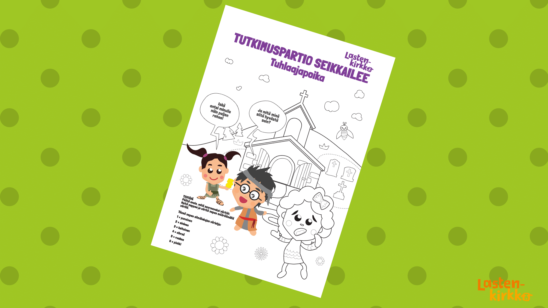 Tuhlaajapoika tutkimuspartio seikkailee materiaalikortti