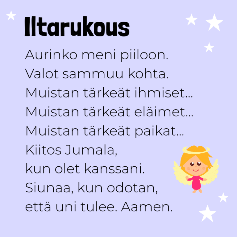 Iltahetki Päkän ja Pulmun kanssa 26 Iltarukous