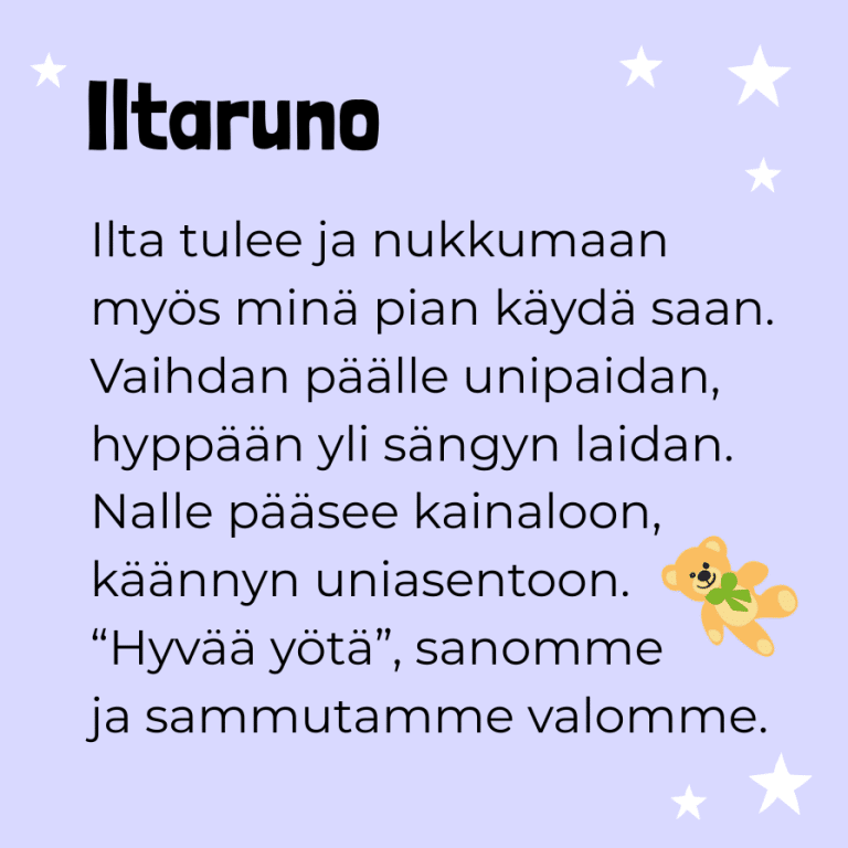 Iltahetki Päkän ja Pulmun kanssa 27 Iltaruno